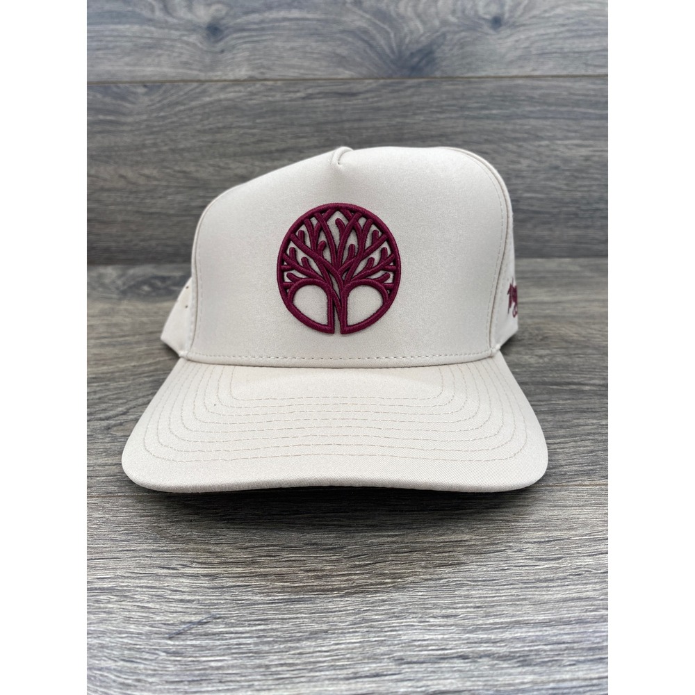Waggle Smoaked It Hat Mens OSFM Tan Maroon Tree Logo Perforated Snapback Cap